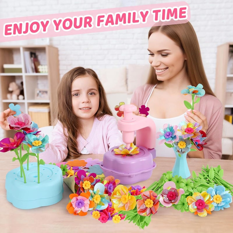 DAISRED Flower Craft Kits Toys Valentines Day Gifts for Kids, Arts and Crafts for Girls Ages 4-6-8, DIY Flower Making Kit for Kids, Art Craft Activity Toys, Birthday Gifts for 4 5 6 7 8 9 Year Old Girls Boys - Image 4